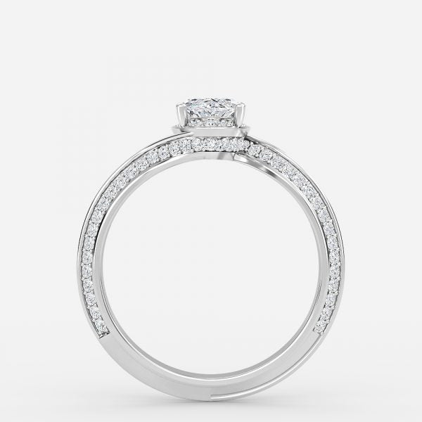 Bellatrix Oval Hidden Halo Moissanite Engagement Ring