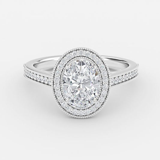 Haven Oval Halo Moissanite Engagement Ring