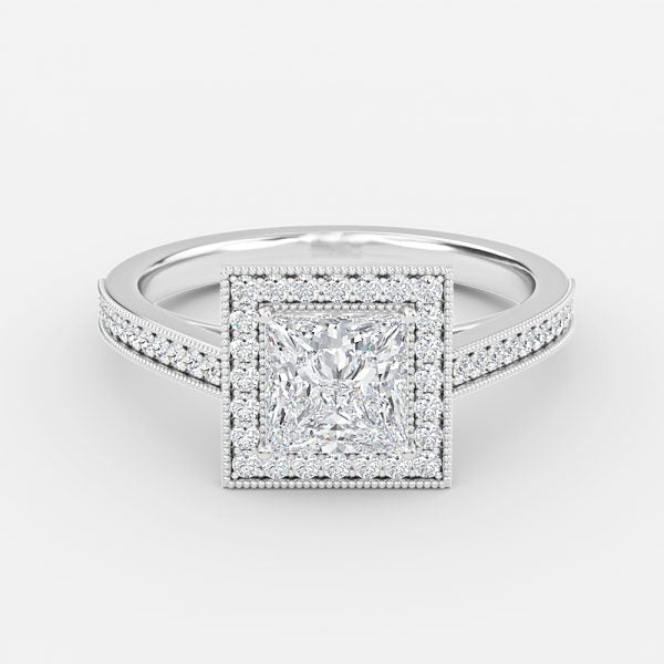 Haven Princess Halo Moissanite Engagement Ring