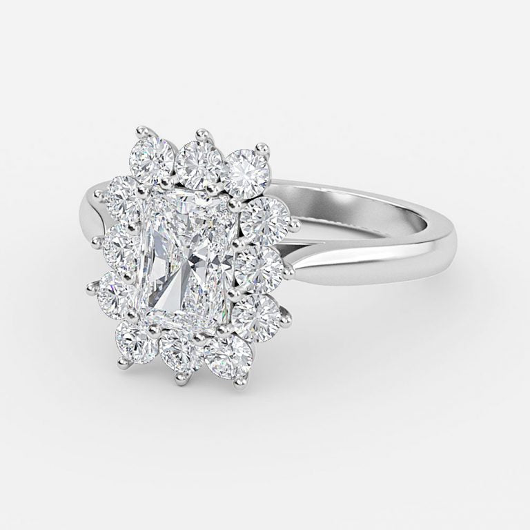 Odessa Radiant Cluster Moissanite Engagement Ring