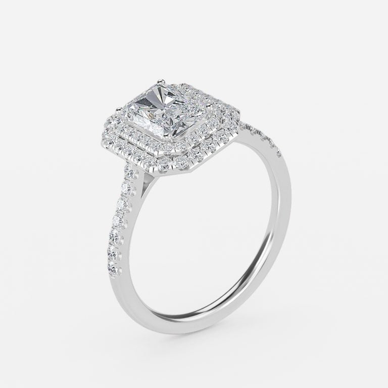 Linnea Radiant Halo Moissanite Engagement Ring