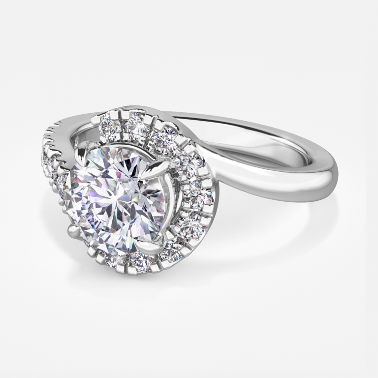 Thalassa Round Halo Moissanite Engagement Ring