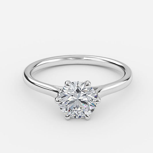 Noora Round Solitaire Moissanite Engagement Ring