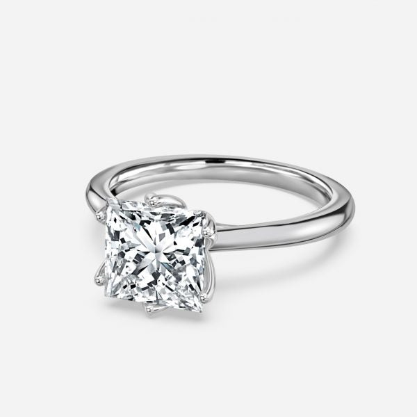 Raquel Princess Solitaire Moissanite Engagement Ring