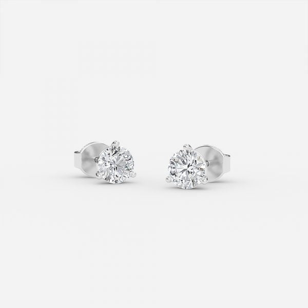 Round Martini Moissanite Stud Earrings