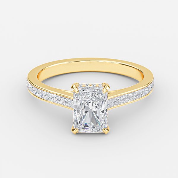 Marigold Radiant Hidden Halo Moissanite Engagement Ring