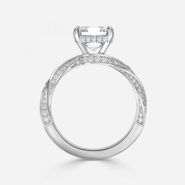 Weston Asscher Hidden Halo Moissanite Engagement Ring