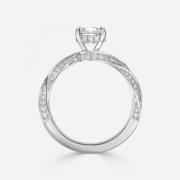 Weston Cushion Hidden Halo Moissanite Engagement Ring