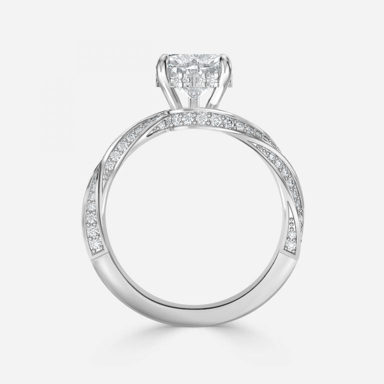 Weston Heart Hidden Halo Moissanite Engagement Ring