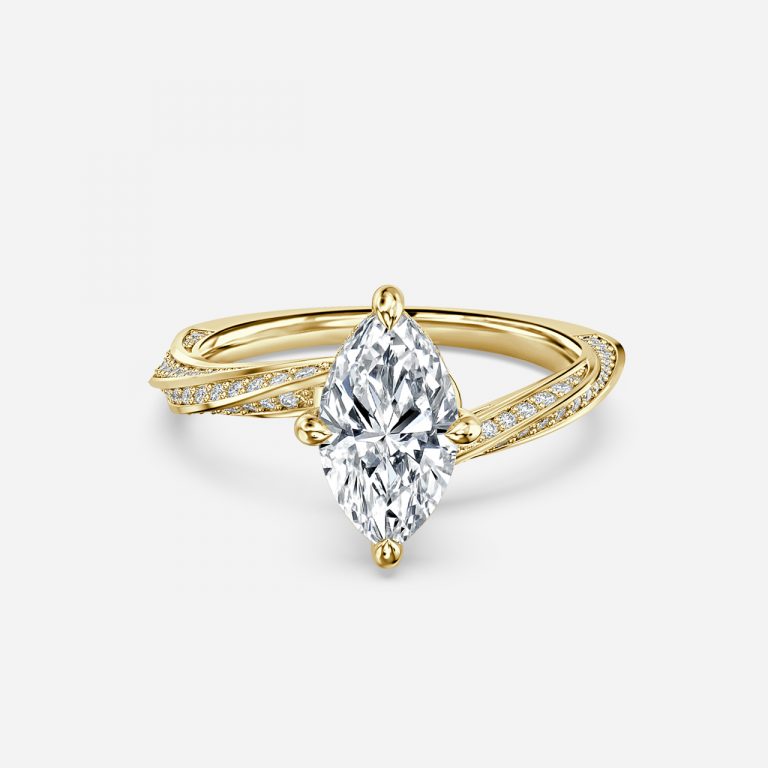 Weston Marquise Hidden Halo Moissanite Engagement Ring