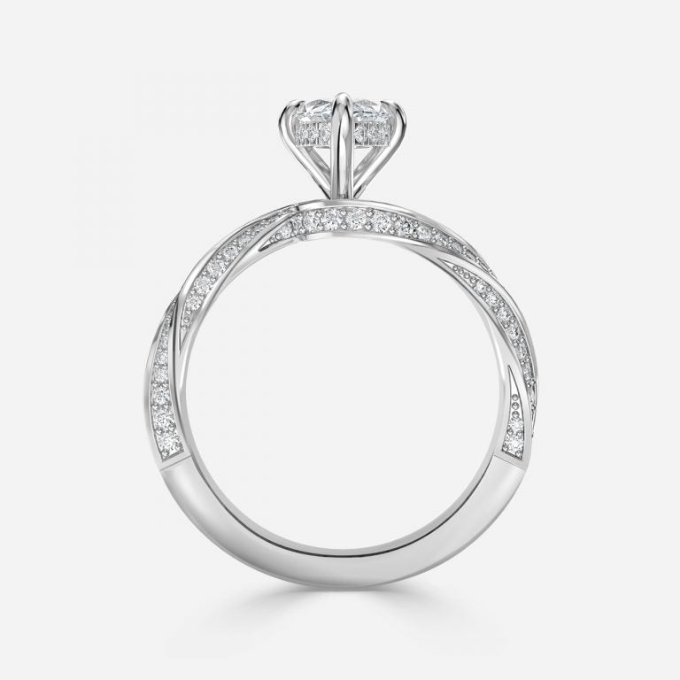 Weston Marquise Hidden Halo Moissanite Engagement Ring