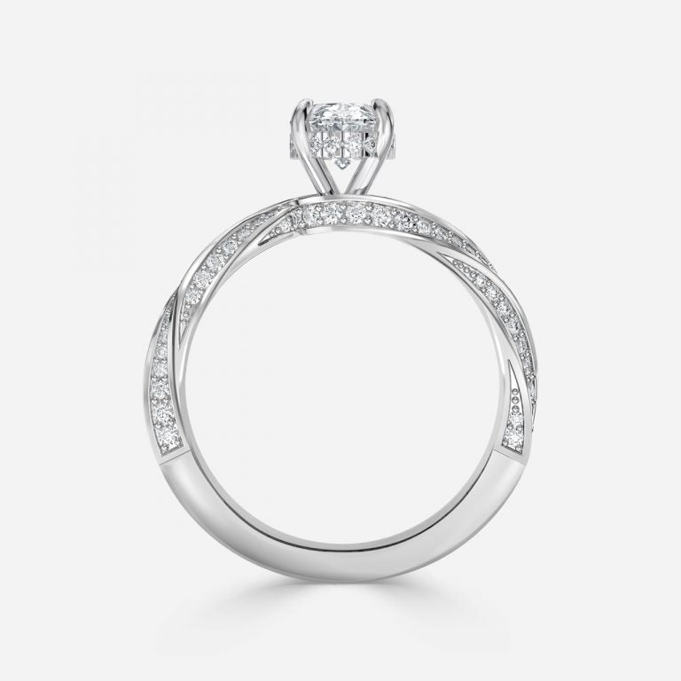 Weston Oval Hidden Halo Moissanite Engagement Ring