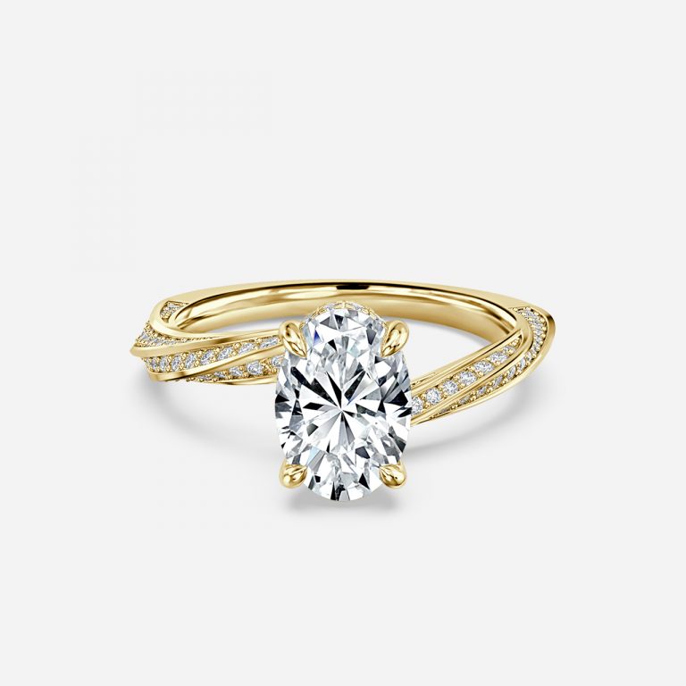 Weston Oval Hidden Halo Moissanite Engagement Ring