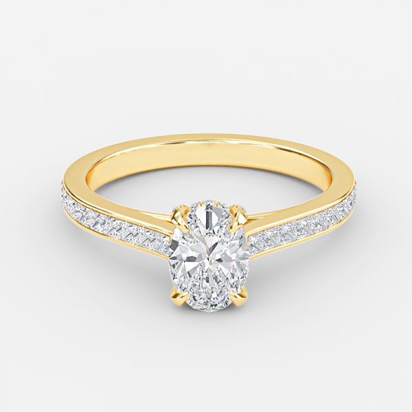 Marigold Oval Hidden Halo Moissanite Engagement Ring