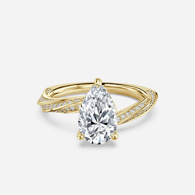 Weston Pear Hidden Halo Moissanite Engagement Ring