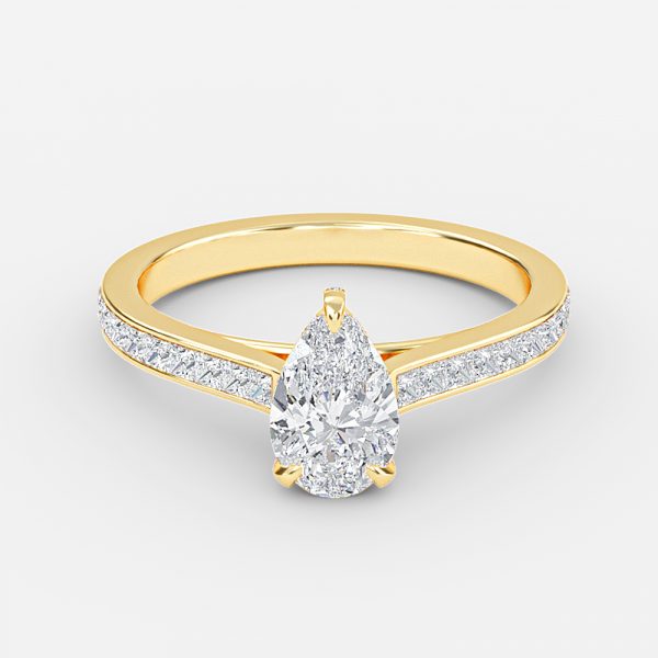 Marigold Pear Hidden Halo Moissanite Engagement Ring