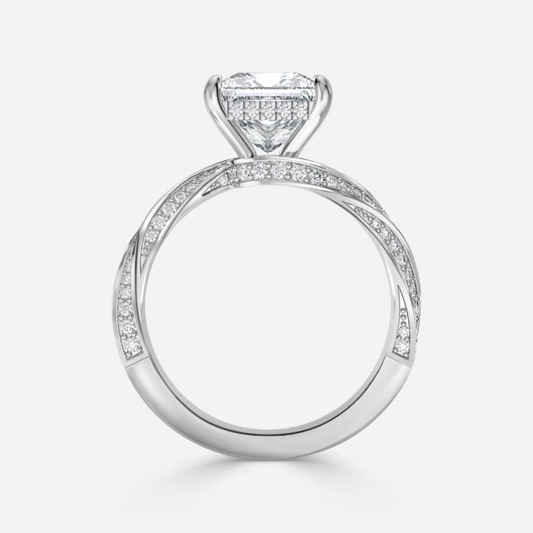 Weston Princess Hidden Halo Moissanite Engagement Ring