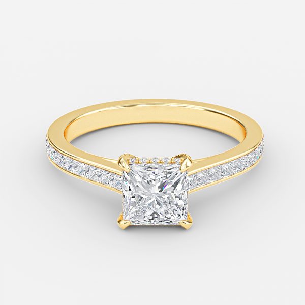 Marigold Princess Hidden Halo Moissanite Engagement Ring