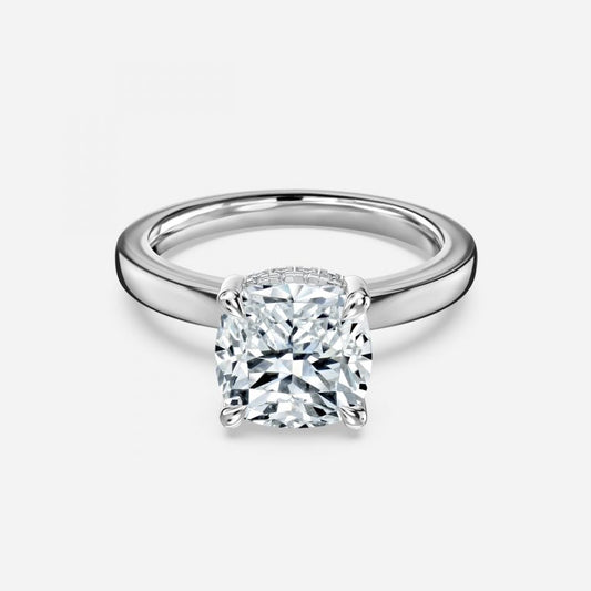 Idra Cushion Hidden Halo Moissanite Engagement Ring