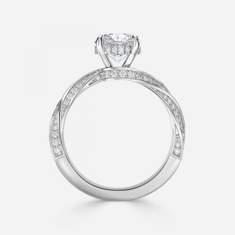 Weston Round Hidden Halo Moissanite Engagement Ring