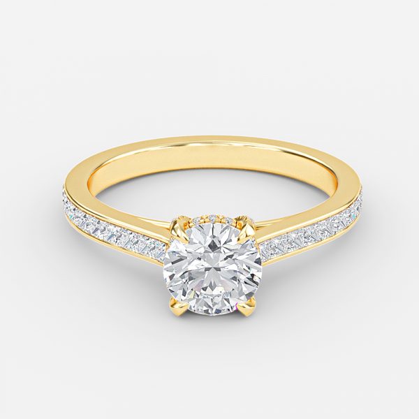 Marigold Round Hidden Halo Moissanite Engagement Ring