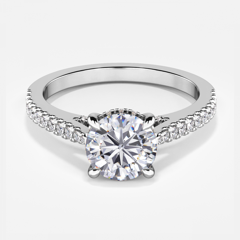 Yvette Round Hidden Halo Moissanite Engagement Ring