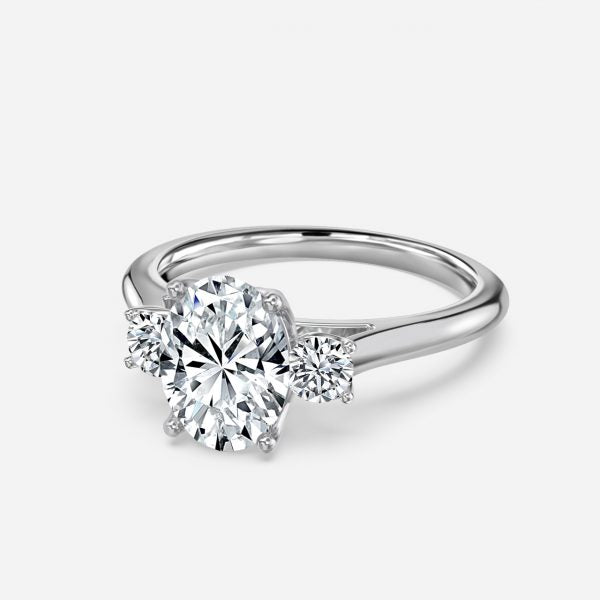 Myra Oval Three Stone Moissanite Engagement Ring