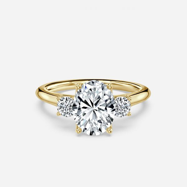 Myra Oval Three Stone Moissanite Engagement Ring