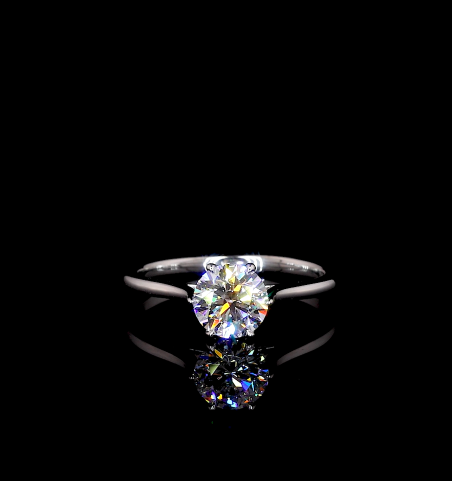 Noora Round Solitaire Moissanite Engagement Ring