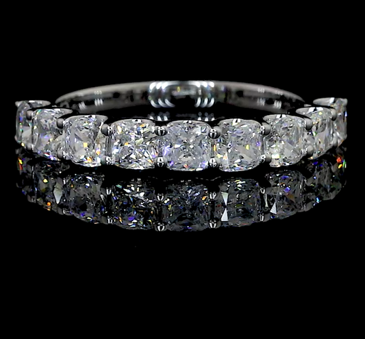 9 Stone Cushion Moissanite Anniversary Band