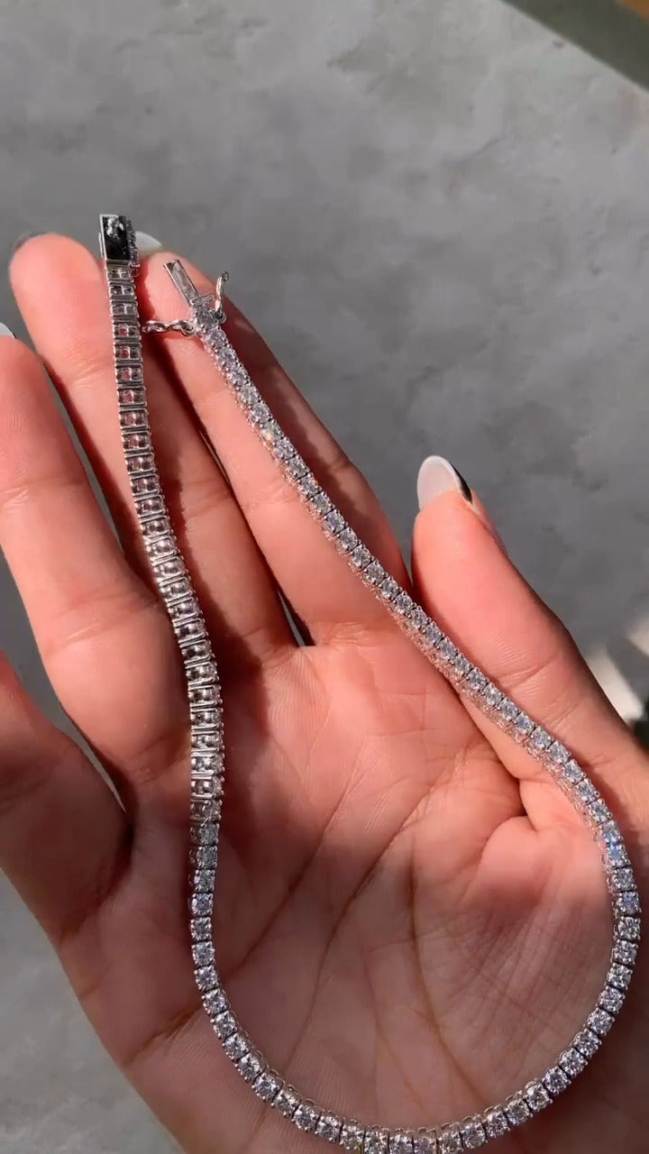 4 Prong Moissanite Tennis Necklace