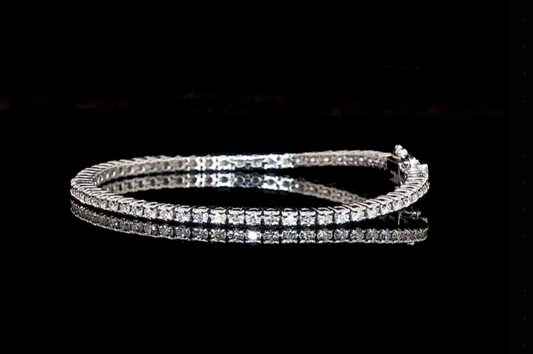 4 Prong Round Moissanite Cool Tennis Bracelet 