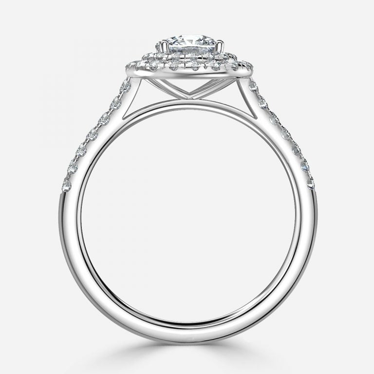 Linnea Cushion Halo Moissanite Engagement Ring