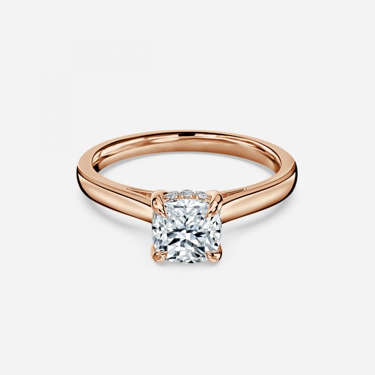 Jessalyn Cushion Hidden Halo Moissanite Engagement Ring