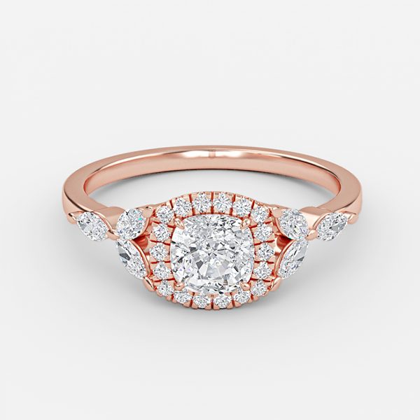 Jacinta Cushion Halo Moissanite Engagement Ring