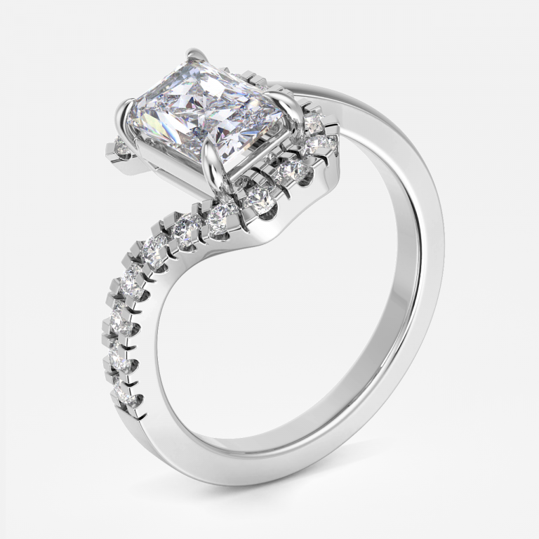 Thalassa Radiant Halo Moissanite Engagement Ring