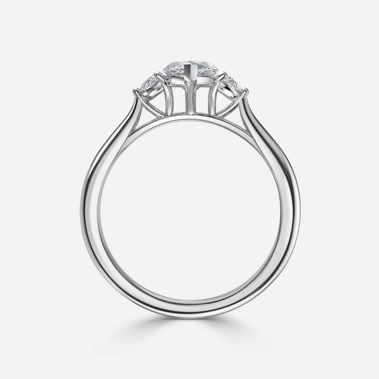 Kiara Marquise Three Stone Moissanite Engagement Ring