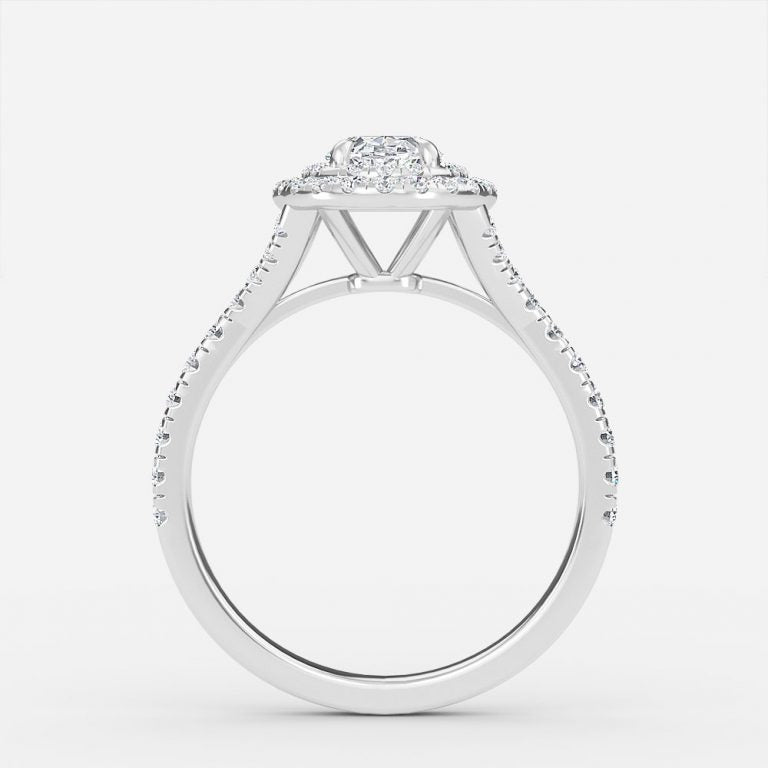 Afton Oval Halo Moissanite Engagement Ring