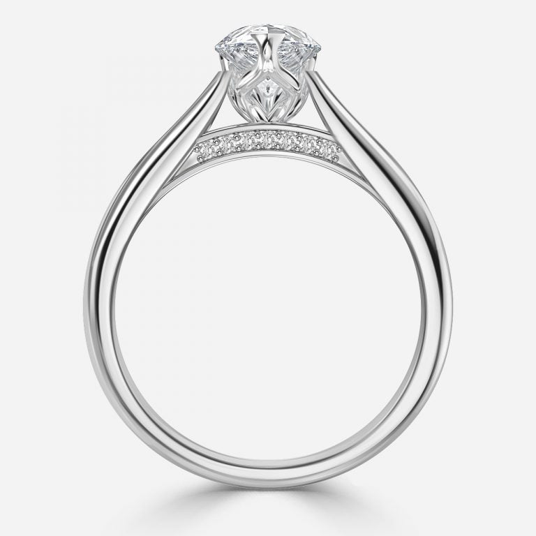 Saffron Pear Solitaire Moissanite Engagement Ring