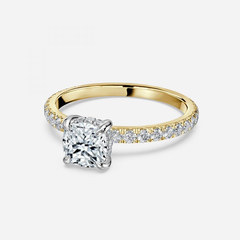 Norah Cushion Hidden Halo Moissanite Engagement Ring