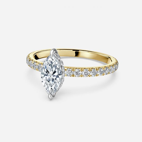 Norah Marquise Hidden Halo Moissanite Engagement Ring