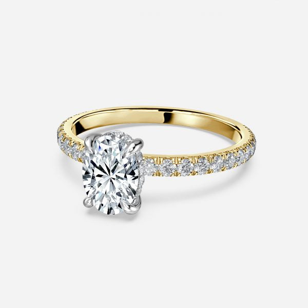 Norah Oval Hidden Halo Moissanite Engagement Ring