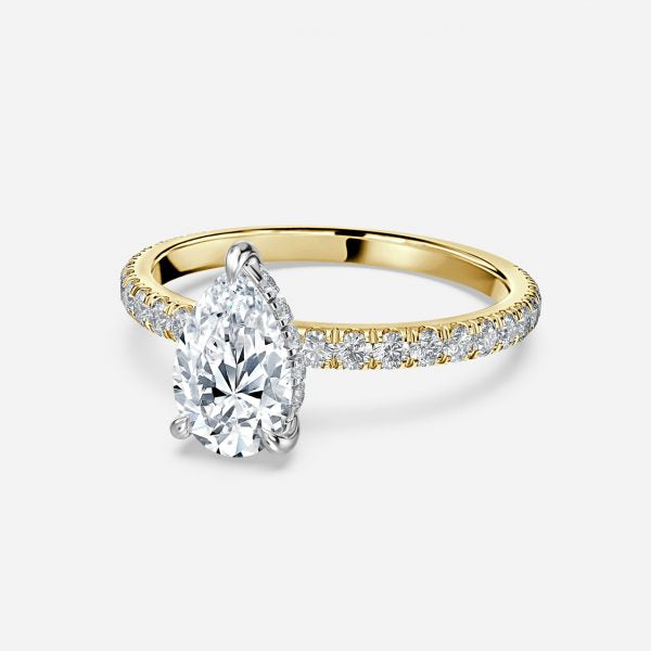 Norah Pear Hidden Halo Moissanite Engagement Ring