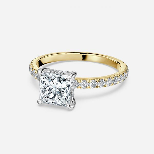 Norah Princess Hidden Halo Moissanite Engagement Ring