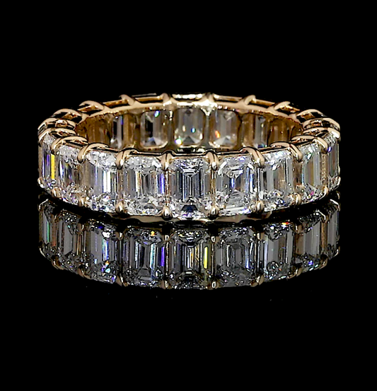 Classic Emerald Moissanite Eternity Band
