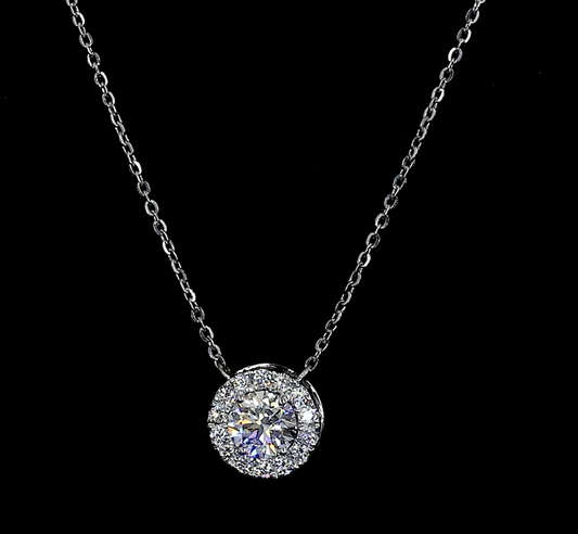 Round Cut Halo Pendant