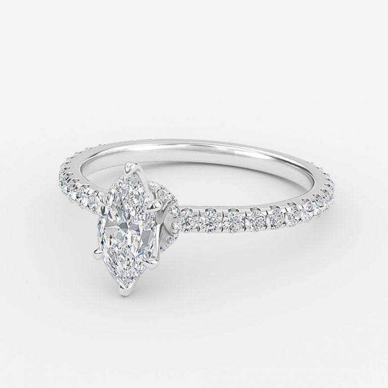 Astrid Marquise Hidden Halo Moissanite Engagement Ring