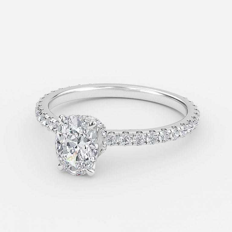 Astrid Oval Hidden Halo Moissanite Engagement Ring