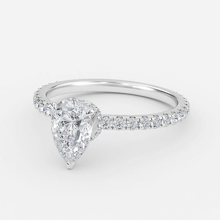 Astrid Pear Hidden Halo Moissanite Engagement Ring