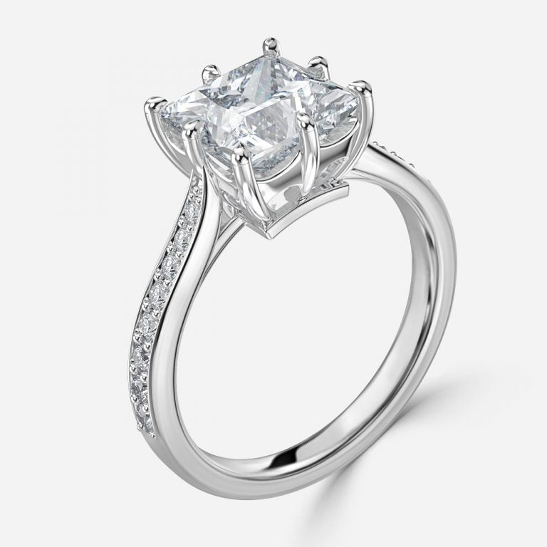 Bellatrix Princess Vintage Inspired Moissanite Engagement Ring